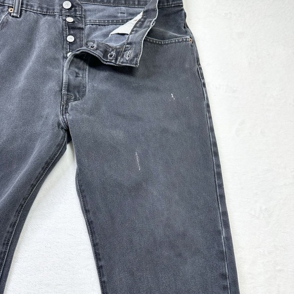 Levis 501 Jeans Mens 38x32 Black Gray Fade Original Fit Measures 36x30 Mexico - Picture 4 of 13